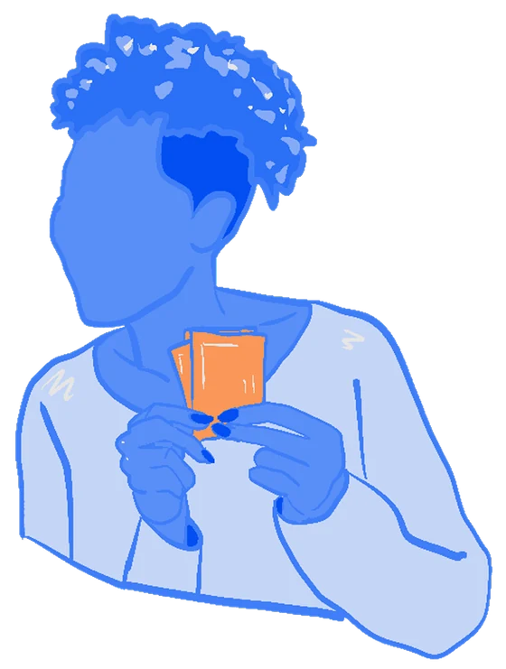 Illustrated card player