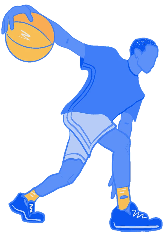 Illustrated basketball player